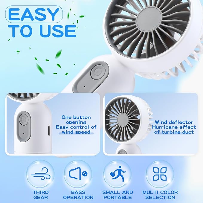 Rossesay 6 Pcs Mini Portable Fan Bulk Cute Handheld Lightweight Small Little - Image 4