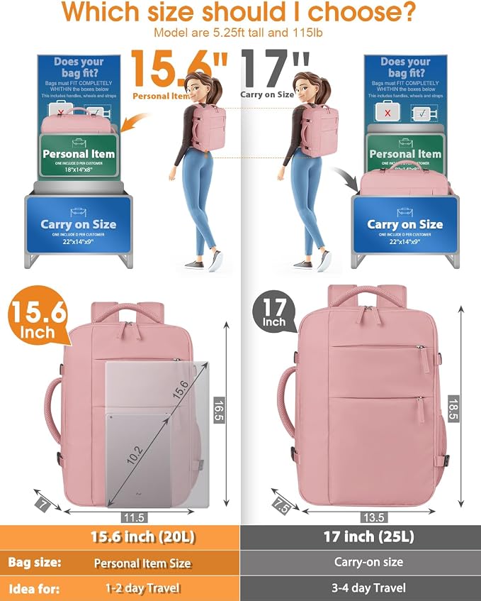 Capolo Travel Backpack for Women Men Waterproof Laptop Backpack Airlines - Image 5