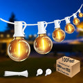 G40 LED Outdoor String Lights White 100FT Patio Lights by Skeerei