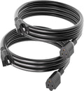 POWGRN 6 FT（2 Pack） 16/3 Black Indoor Outdoor Extension Cord Waterproof by POWGRN