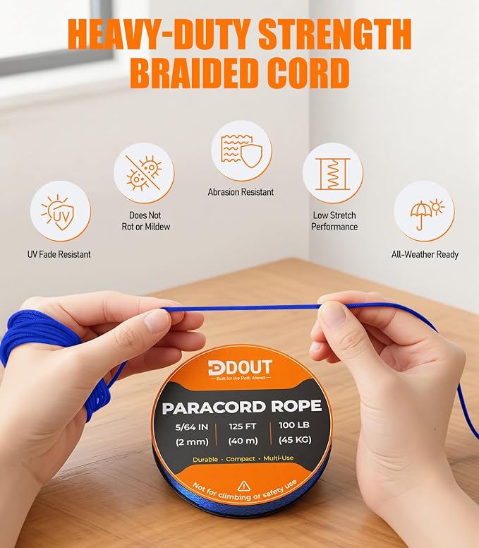 DDOUT 2mm Paracord 100lb, Thin Micro Paracord Rope, DIY Projects, Camping & - Image 3
