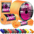 TECEUM 5/32" Paracord Rope 1000 – 1000ft / 200ft / 100ft / 50ft – Tactical by TECEUM