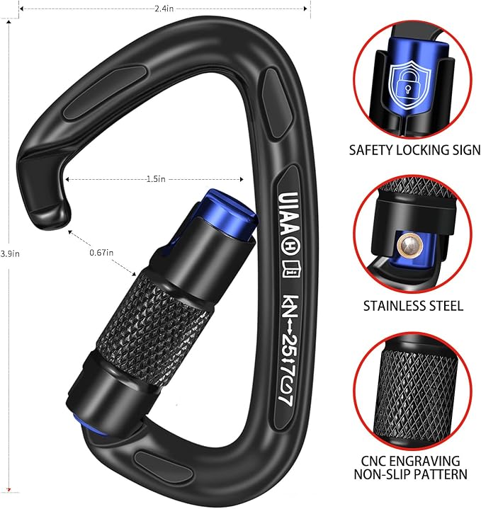 BEIFENG 25KN Auto Locking Carabiner - Image 2