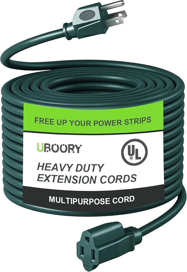 Outdoor Extension Cord Waterproof 100 FT, Flexible 100% Copper 3 Prong by UBOORY