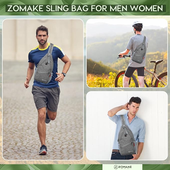 ZOMAKE Sling Bag, Small Crossbody Sling Backpack, Water Resistant Shoulder - Image 8