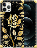 Compatible with iPhone 12 Pro Max Case, Shine Gold Rose Luxury Golden Decoration by Unknown