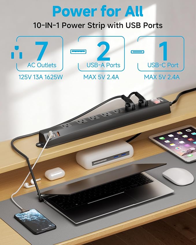 Outdoor Power Strip Weatherproof IPX6, 1625W/13A 15 Ft Extension Cord - Image 4