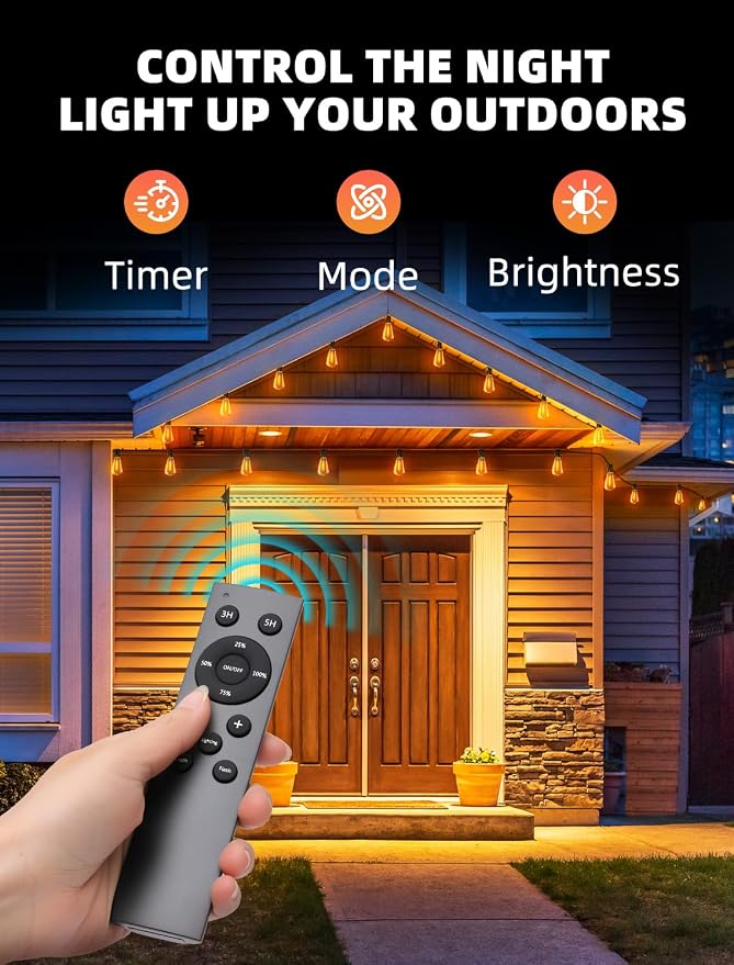 Outdoor Patio String Lights: 200Ft 60M Outside Waterproof Light - Image 2