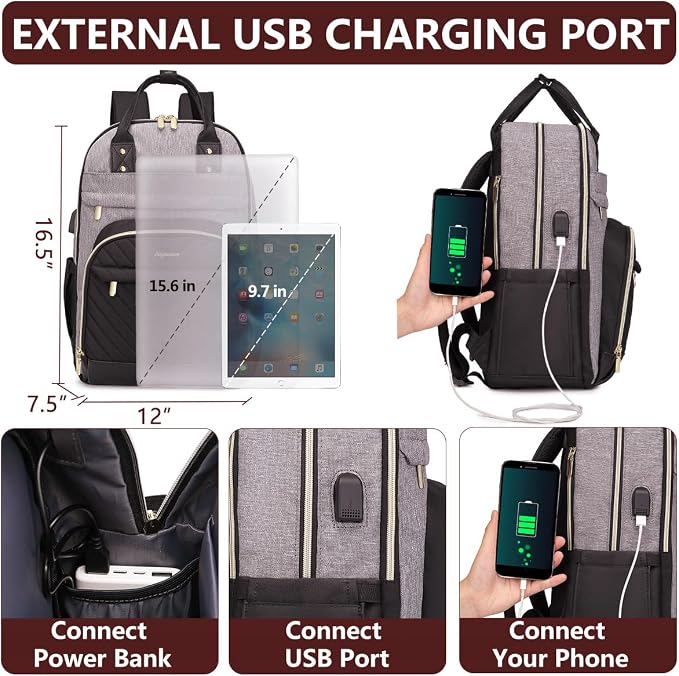 bagswan Laptop Backpack for Women/Men, Fits 15.6 Inch Laptop Bag, Fashion - Image 4