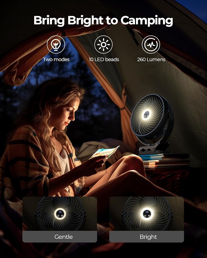 xasla 10000mAh Portable Clip On Fan - Image 3