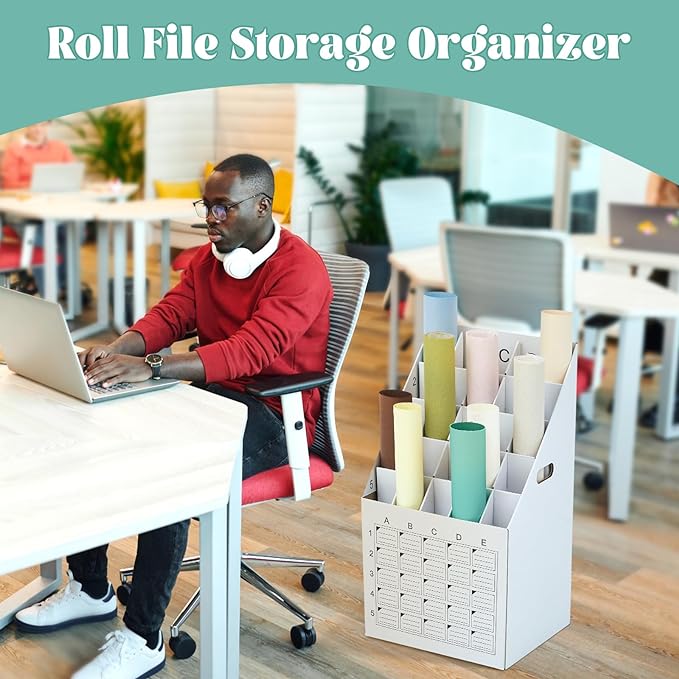 Menkxi 2 Pack 25 Slot Roll File Holder Vertical Blueprint Storage Organizer - Image 5
