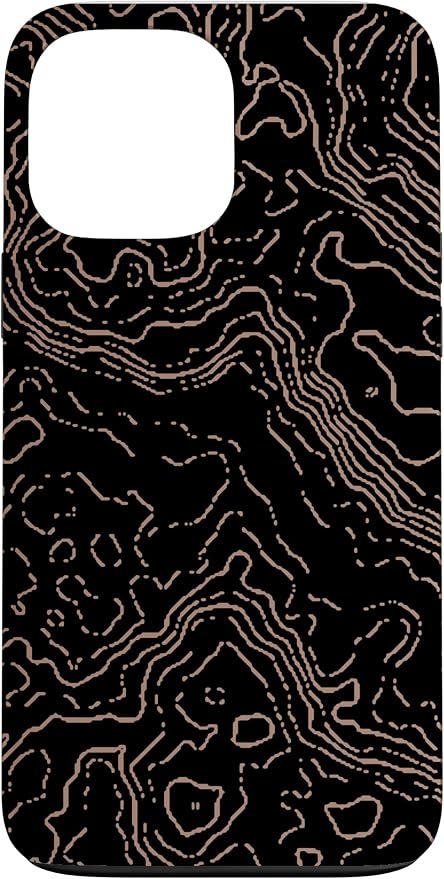 Topography Black & Brown Abstract Pattern Topographic Map Case by Unknown
