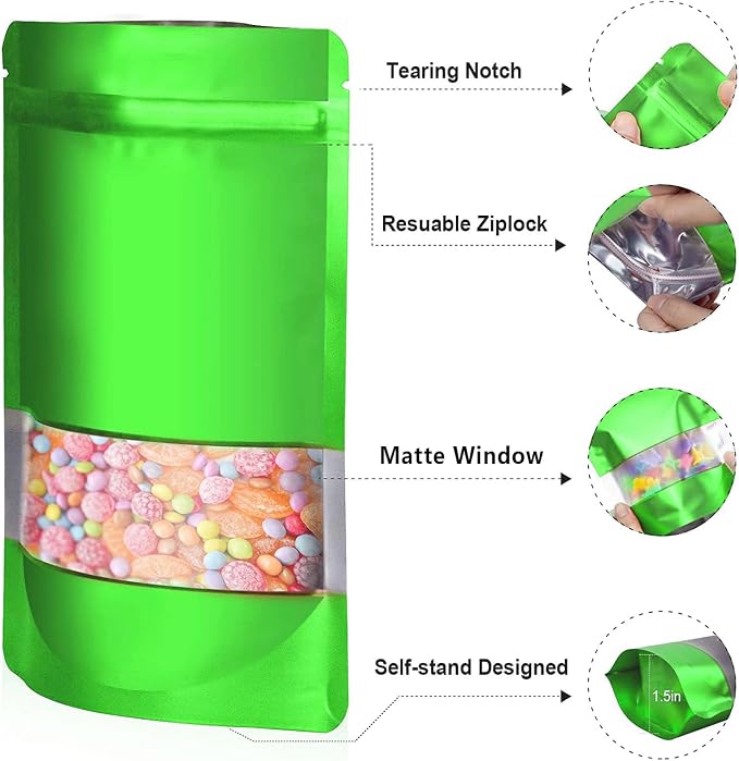 3.5"x5" 120pcs Mylar Bags for Food Storage, Smell Proof Bag - Image 3