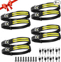 Bud K Rechargeable Headlamp 8 Pack, LED Headlight Flashlight Super Bright by BUDK