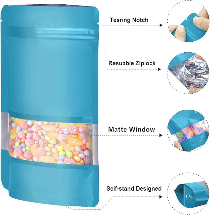 6.3"x9.5" 120pcs Mylar Bags for Food Storage, Smell Proof Bag - Image 3