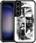 for Samsung Galaxy S23 Plus Case, Lion Cross Jesus Christ Dove Pattern Graphic by FKBRCL4U