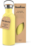 Bambaw 750ml Stainless Steel Sports Bottle, Non-Insulated Water Bottle by Bambaw
