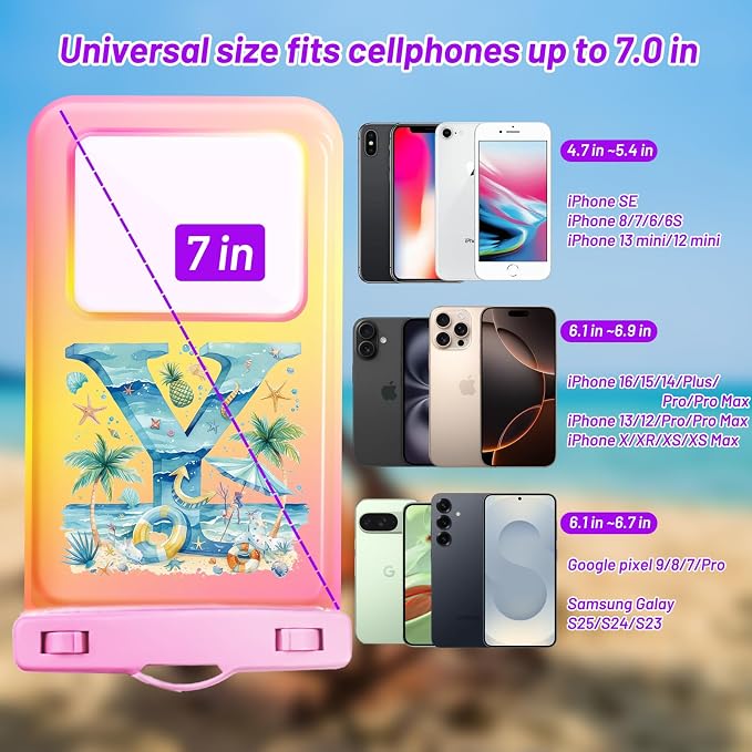Personalized Initial Waterproof Phone Pouch Case - Image 2