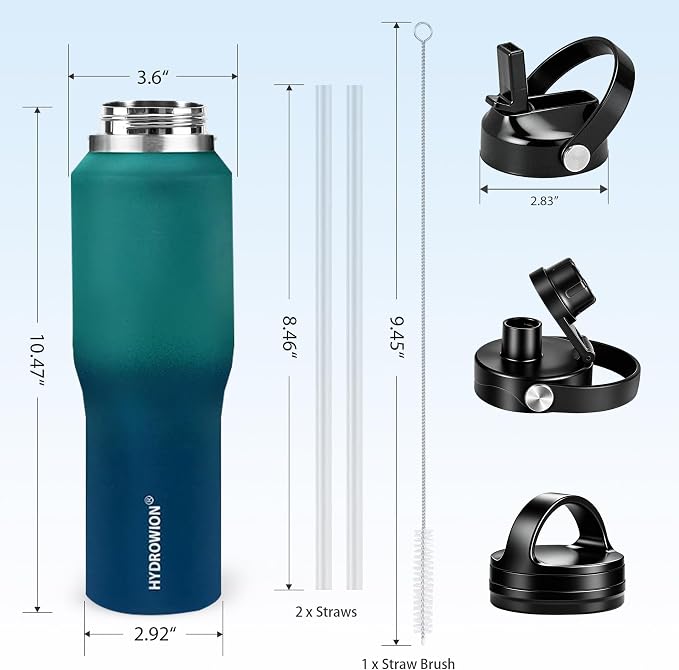 HYDROWION Water Bottle Stainless Steel, Vacuum Insulated Leak Proof Tumbler 32oz - Image 4