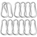 12 Pack 3.9" Heavy Duty Carabiner Clips, M10 Sliver Galvanized Steel Spring by SEUNGCH