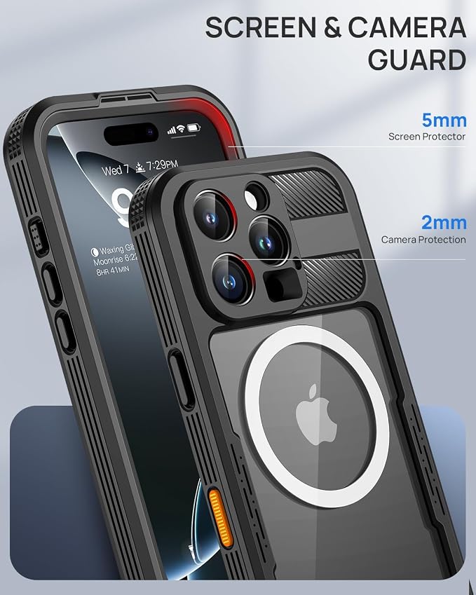 Lanhiem Magnetic for iPhone 16 Pro Max Case, IP68 Waterproof Dustproof Case - Image 8