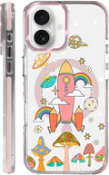 Case for iPhone 16, Spaceship Mushroom Phone Case Design，for Women Girls by Toulas