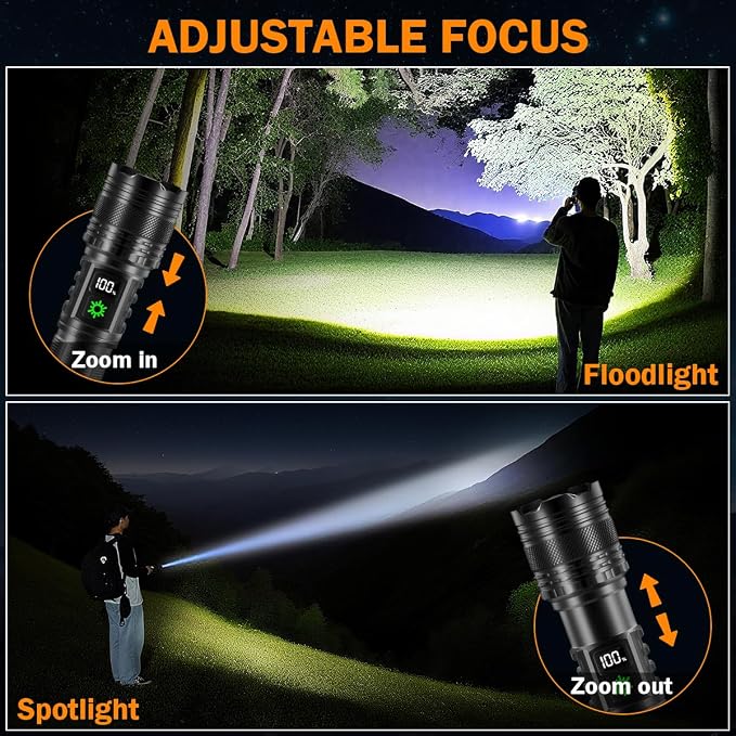 3Pack Rechargeable Flashlights High Lumens 9900FL, LED Flashlight Rechargeable - Image 4