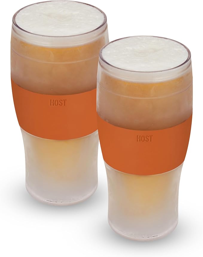 Host FREEZE Beer Glasses, Frozen Brew Mugs, Freezable Pint Glass Set, Insulated by HOST