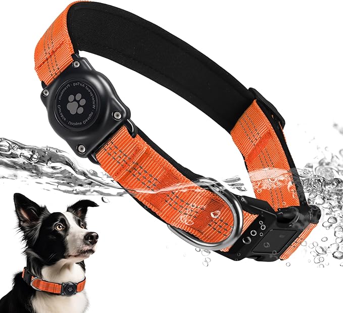 Upgraded AirTag Dog Collar, IP68 Waterproof Air Tag Dog Collar Holder, by FURRIGO