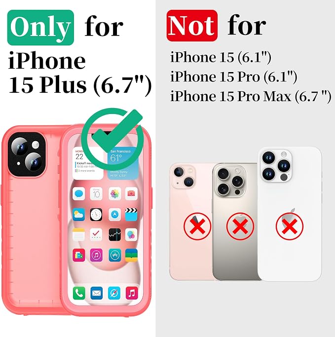 Cozycase for iPhone 15 Plus Waterproof Shockproof Dustproof Case - Image 2
