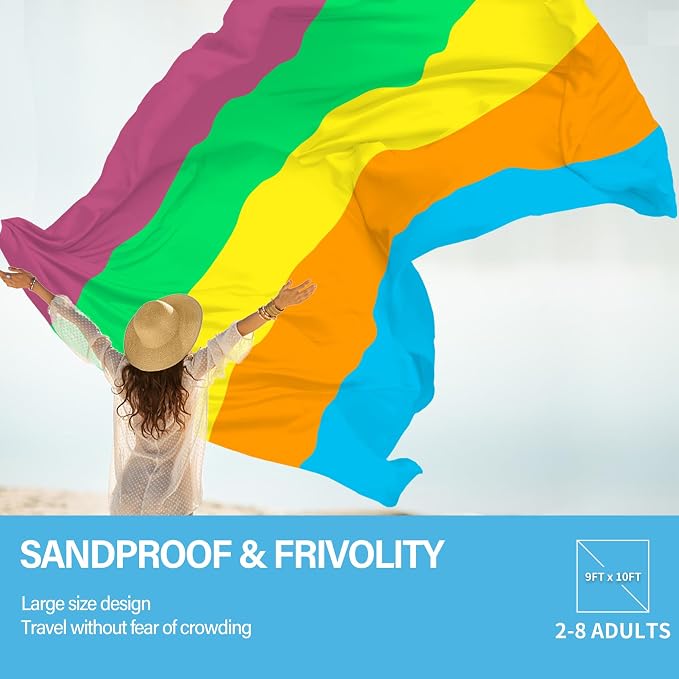 Famstar Beach Blanket Oversized Extra Large 10'X 9', Waterproof Sandproof Beach - Image 3