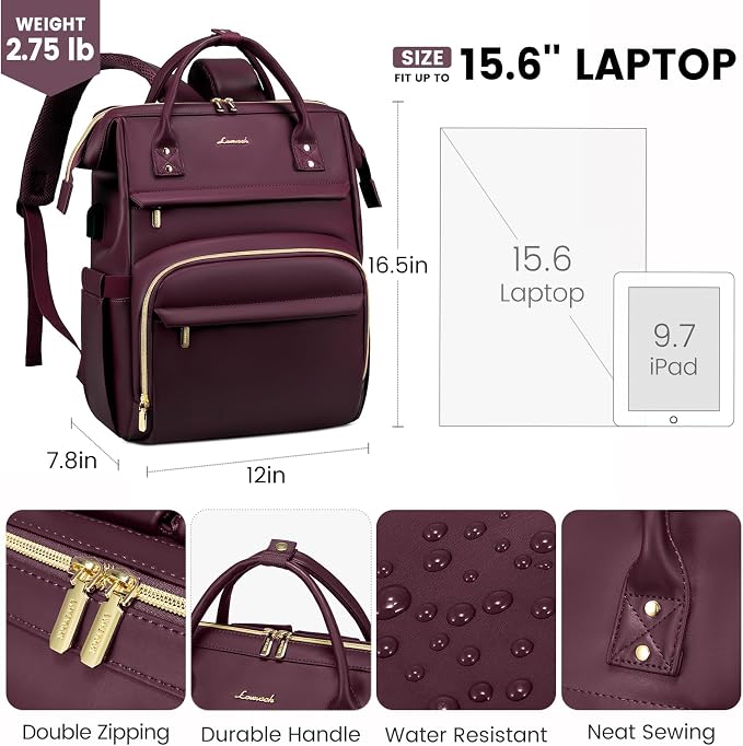 LOVEVOOK Leather Laptop Backpack - Image 5