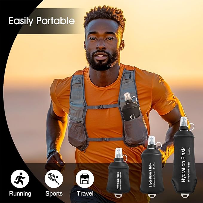 WILDREEDS 500ml Soft Flask, TPU Collapsible Soft Water Bottle - Image 4