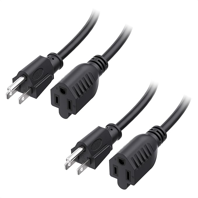 Cable Matters 2-Pack 16 AWG Heavy Duty 13A Power Extension Cord - 10ft by CableMatters