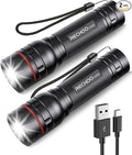 RECHOO Rechargeable Flashlights High Lumens, 2 Pack G1000 Super Bright Flash by RECHOO