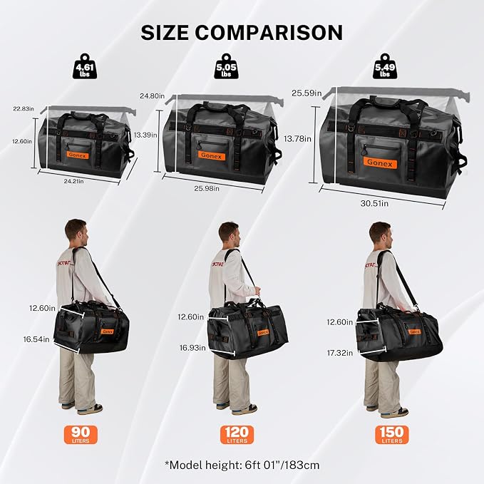 Gonex Waterproof Duffel Bag, 90L Heavy Duty Dry Duffle Bag - Image 2