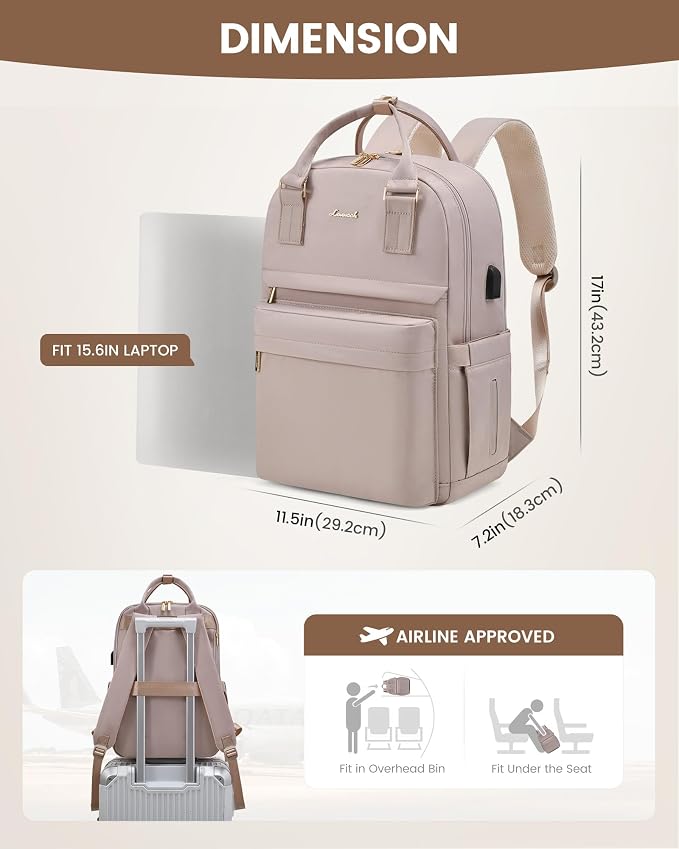 LOVEVOOK Laptop Backpack for Women 15.6 Inch Laptop Bag - Image 6
