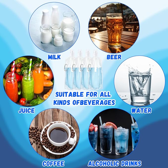 Teenyyou 24 Pack Collapsible Water Bottles Bulk 16oz Foldable Water Bottles - Image 6