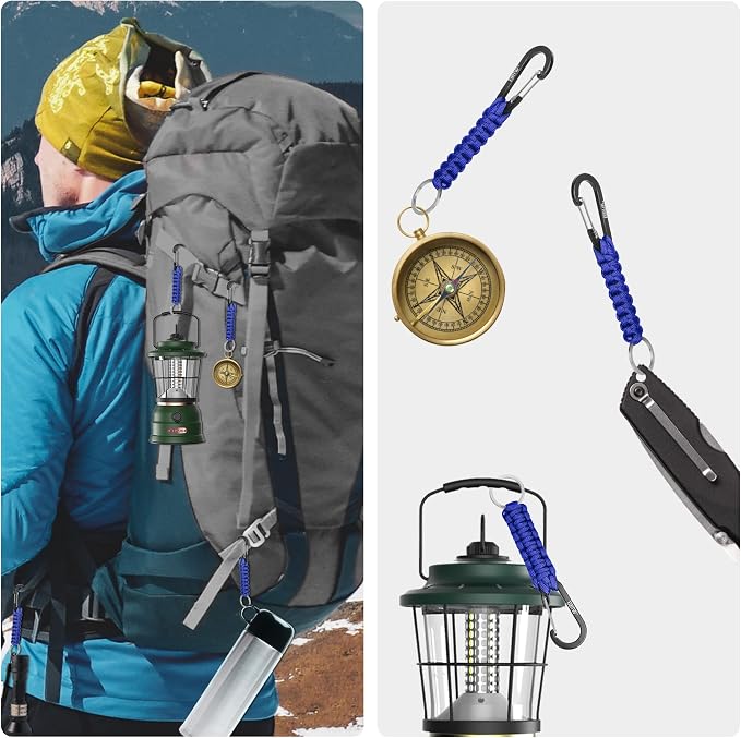 EOTW Paracord Keychain for Men Women Paracord Carabiner Backpack Keychain - Image 2