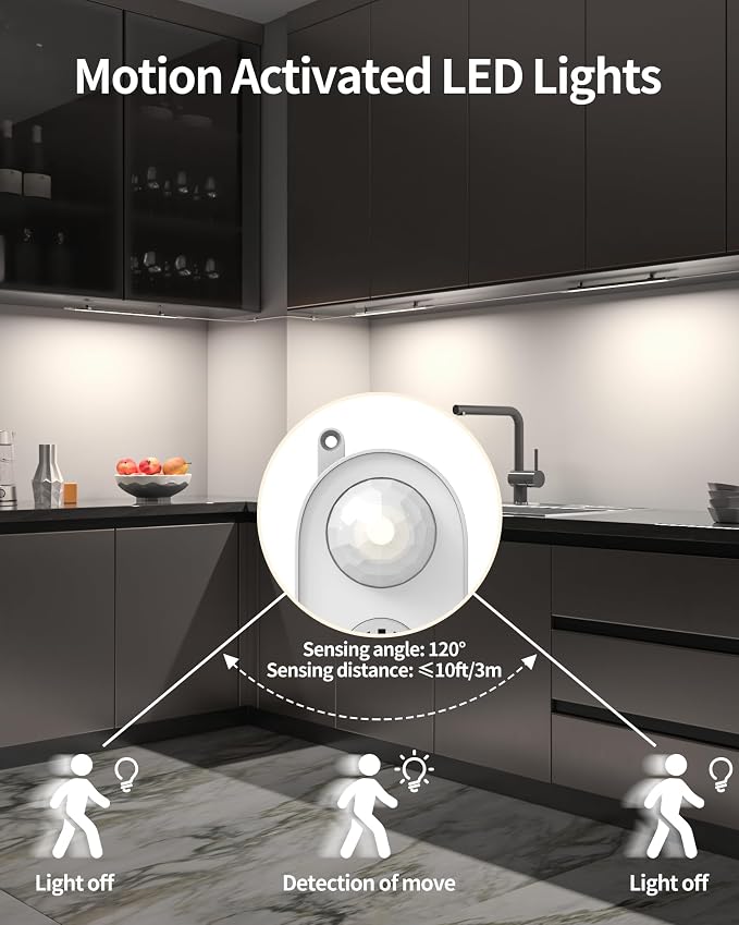 ASOKO Motion Sensor Dimmable Led Under Cabinet Lighting Plug in - Image 5