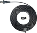 Black Extension Cord 10 ft Long Thin Extension Cords 2 Prong by Jplenty