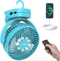 Camping Fan with Remote Control - 12000mAh Rechargeable Battery Powered Fan by Coolice