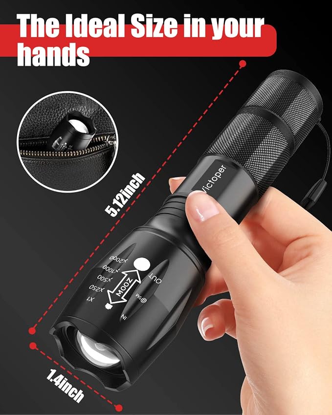 Victoper LED Flashlight 6 Pack, Bright 2000 Lumens Tactical Flashlights High - Image 6