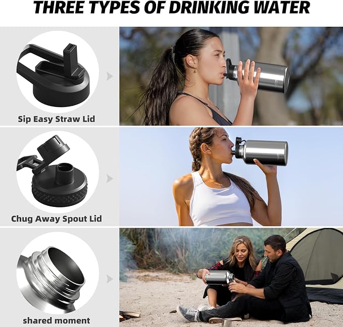 64oz Insulated Water Bottle, BPA Free&Leak Proof, Half Gallon Stainless Steel - Image 3