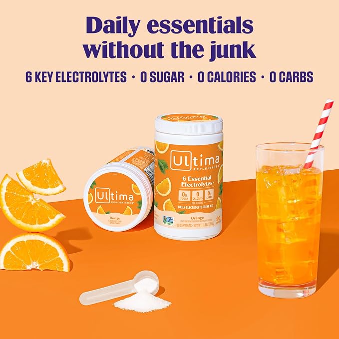 Ultima Replenisher Daily Electrolyte Powder Drink Mix – Sugar Free – Orange - Image 2