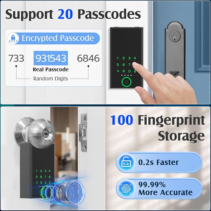 Smart Key Lock Box with Code, Dhiedas Large Fingerprint Lock Box with APP - Image 7
