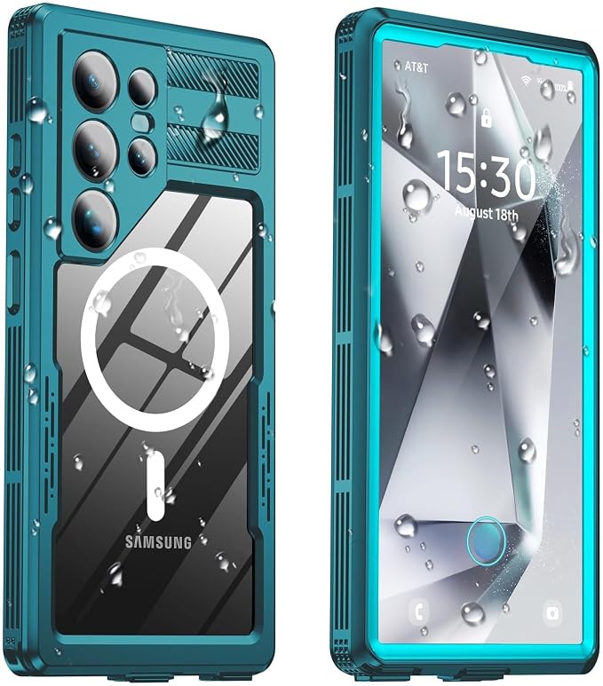 for Samsung Galaxy S24 Ultra Waterproof Case, Magnetic Heavy Duty Military by Haireca