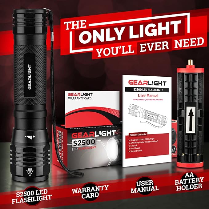 LED Flashlight High Lumens, Tactical Flashlight Battery Powered, Bright - Image 7