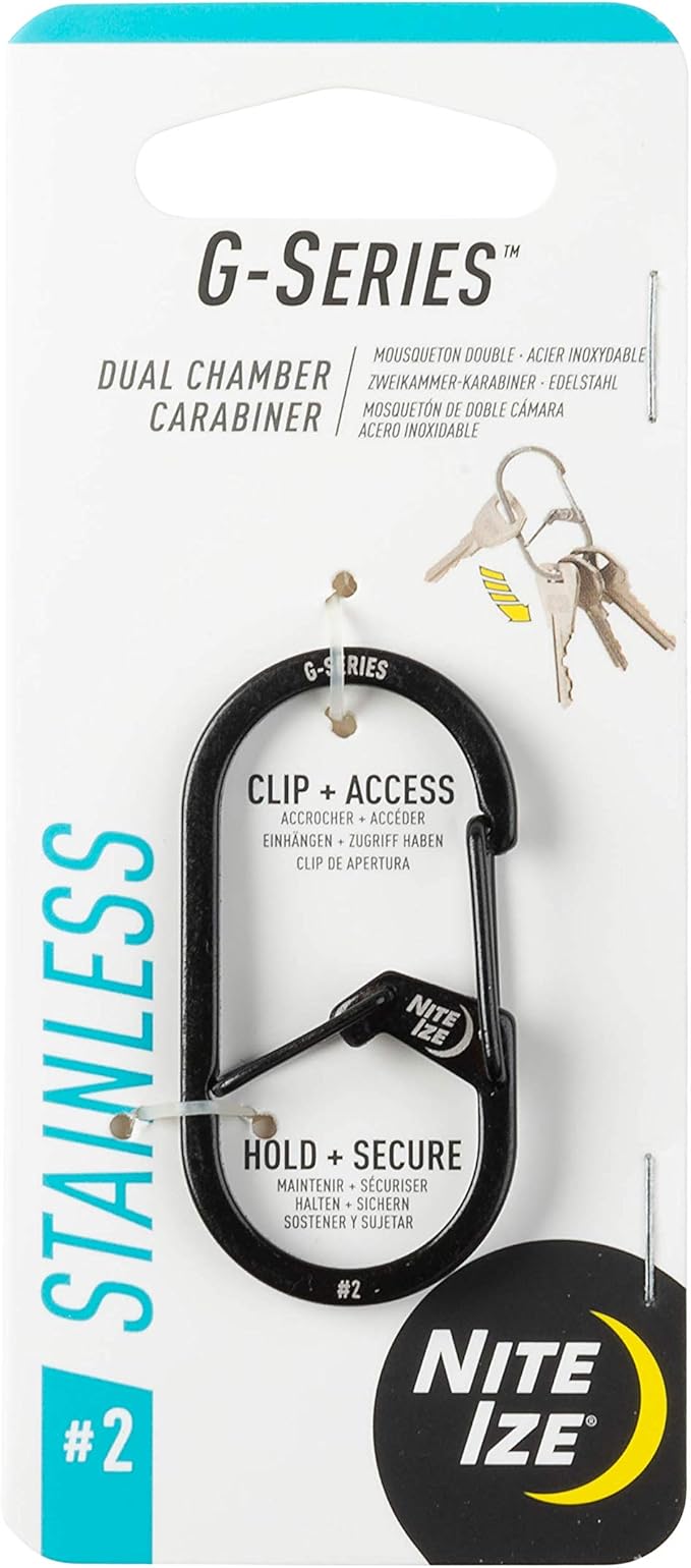 Nite IZE GS2-01-R6 G-Series Dual Chamber Carabiner, Size #2 1-Pack - Image 5
