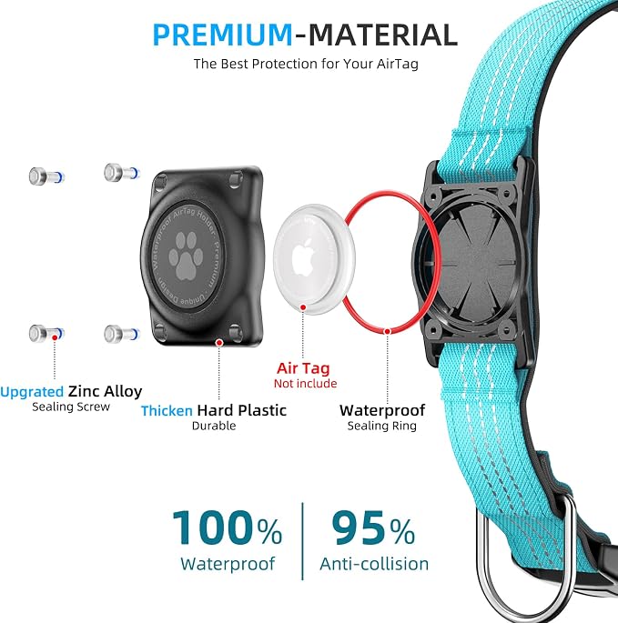 Upgraded AirTag Collar, IP68 Waterproof Holder, Reflective, Ultra-Durable - Image 3